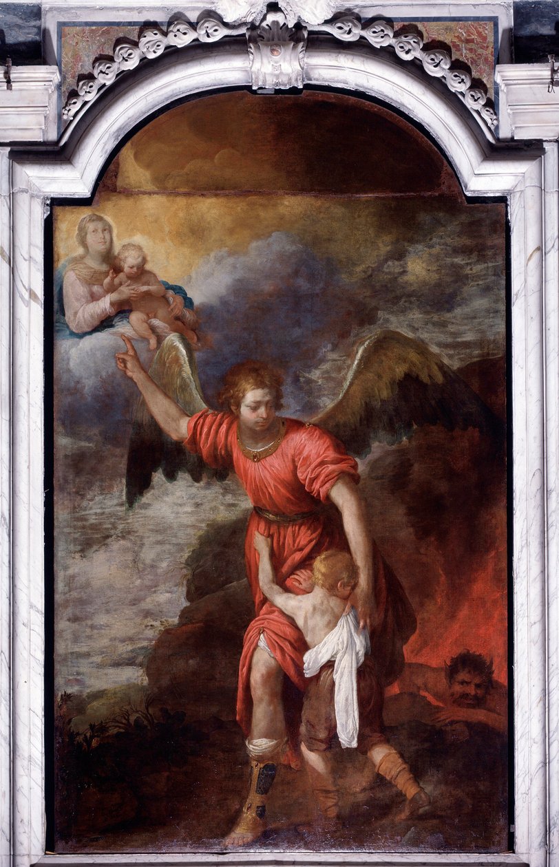Der Schutzengel. Gemälde von Giovanni Andrea de