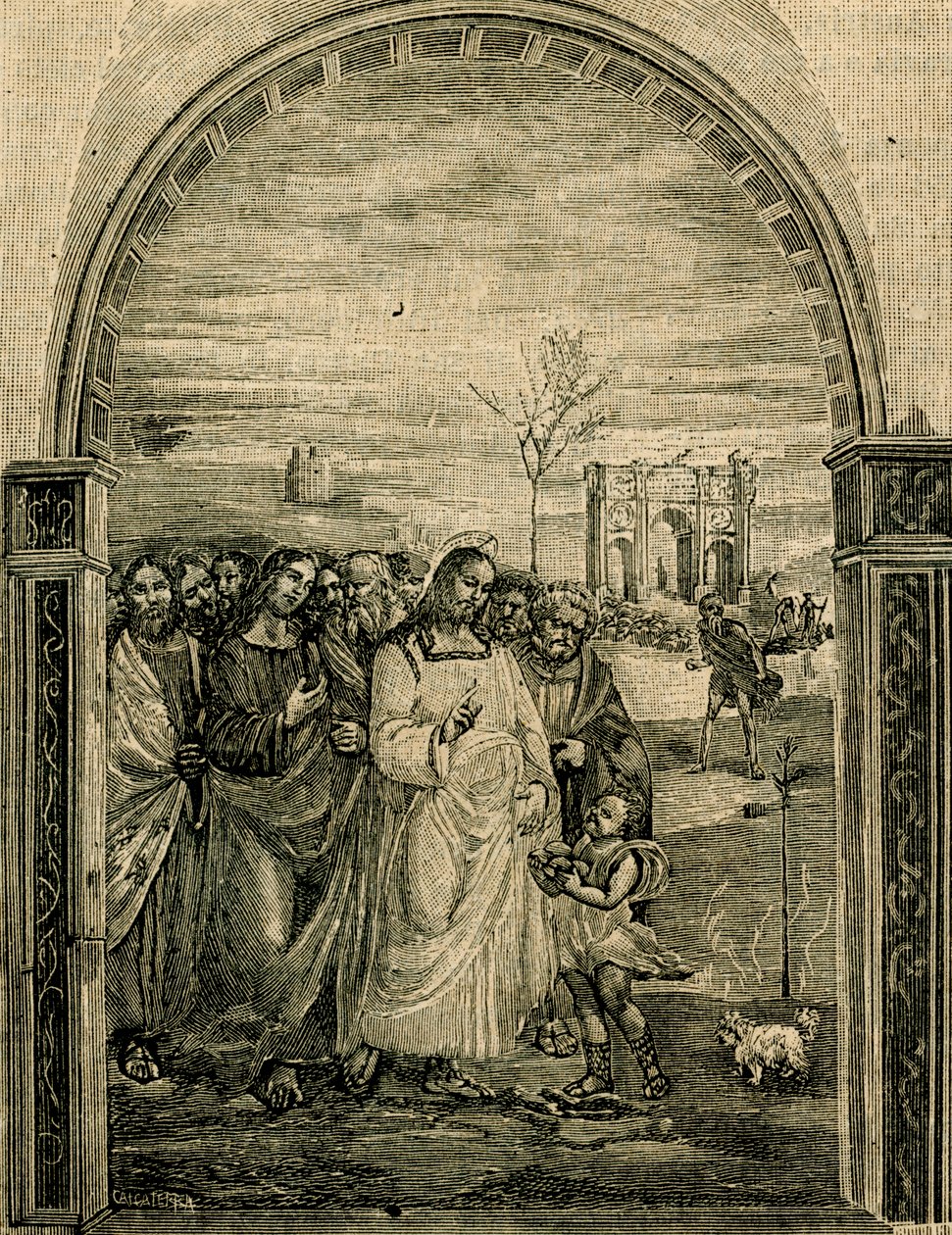 Vermehrung von Broten und Fischen, Fresko von Sodoma (1477-1549), Refektorium von Sant