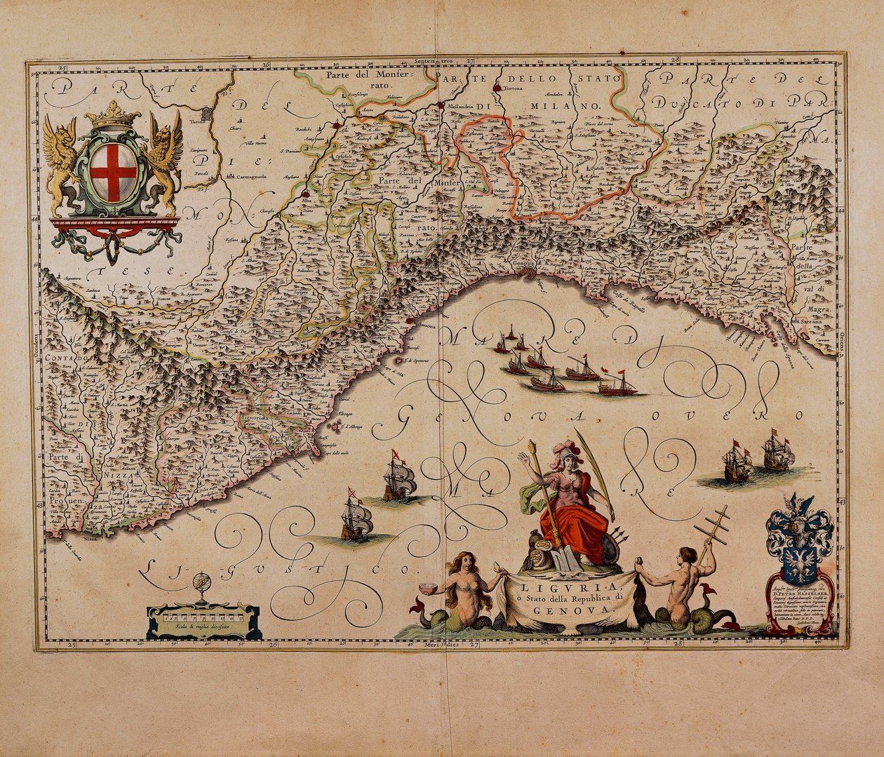 Karte der Region Ligurien, von Giovanni Antonio Magini von Giovanni Antonio Magini