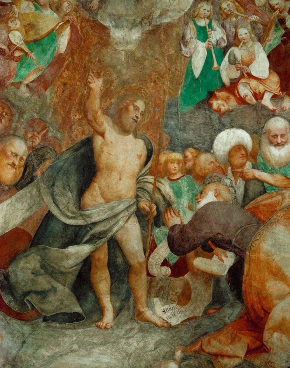 Christus Richter empfängt den Heiligen Petrus im Himmel von Giovanni Antonio Pordenone