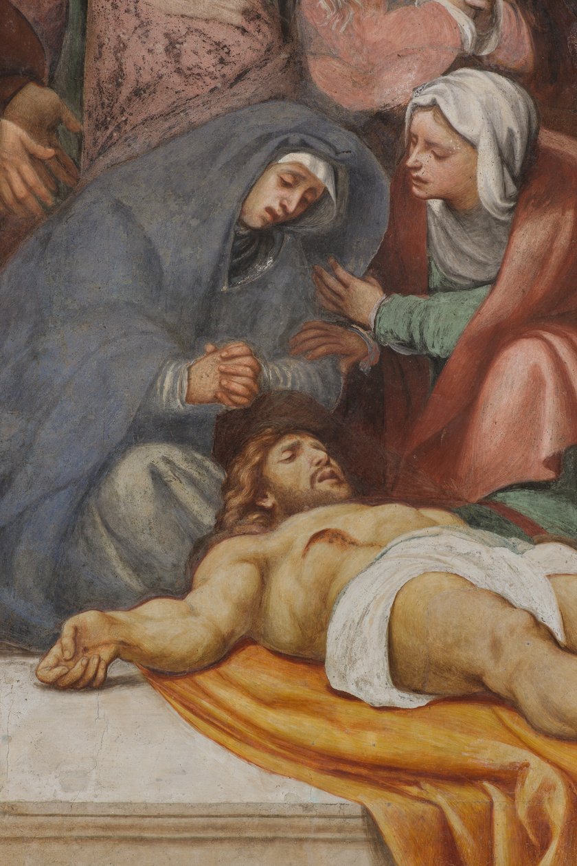 Gegenfassade, Kreuzabnahme 1522 (Detail) von Giovanni Antonio Pordenone