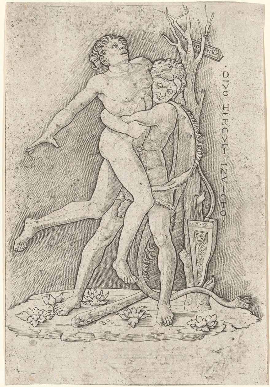 Herkules und Antäus von Giovanni Antonio da Brescia, after Andrea Mantegna