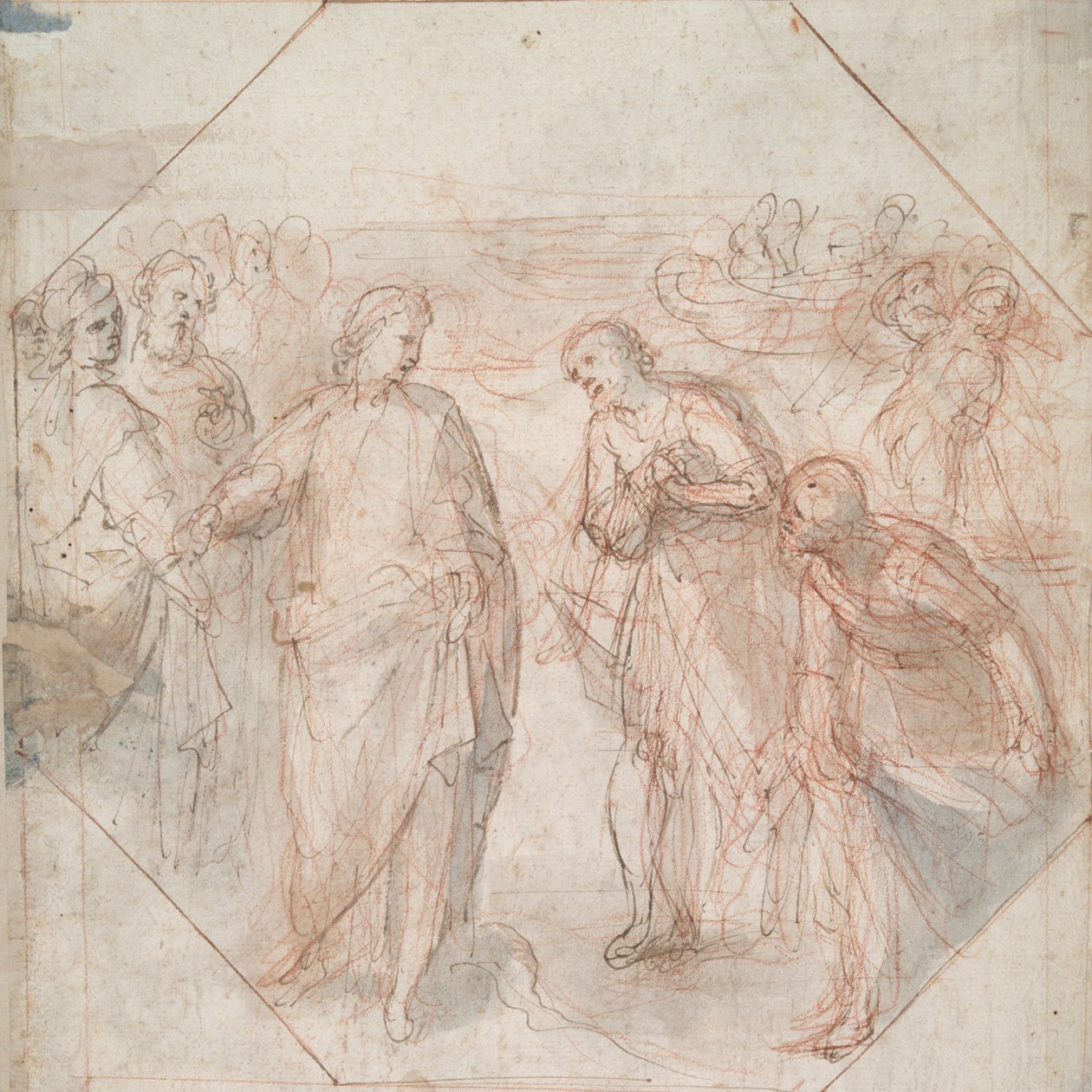 Der Sturz des Simon Magus (recto); Die Berufung von Jakobus und Johannes (oder von Petrus und Andreas) (verso) von Giovanni Balducci