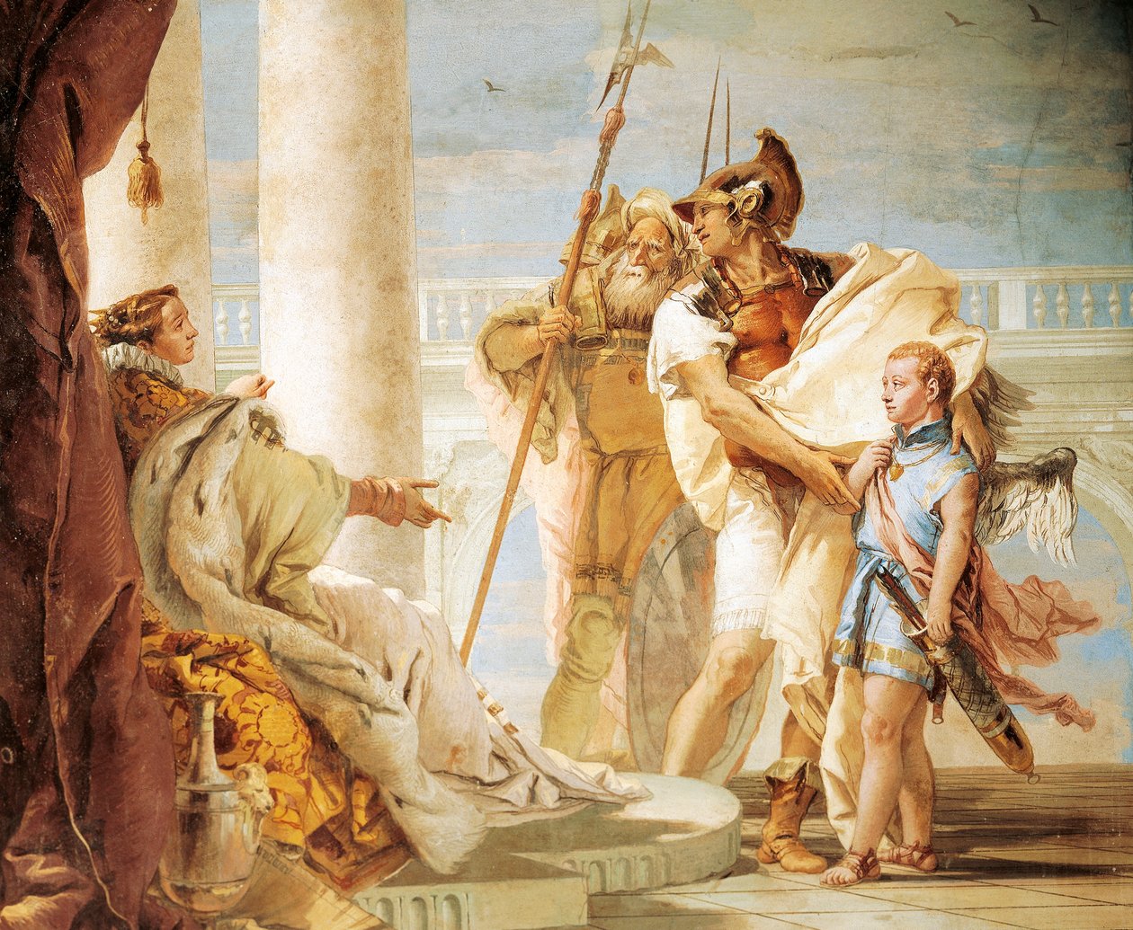 Äneas stellt Amor als Ascanius verkleidet Dido vor von Giovanni Battista Tiepolo