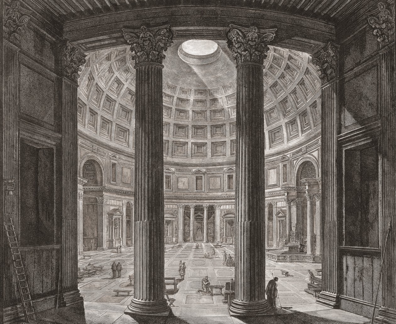 Innenraum des Pantheon, Rom, Italien von Giovanni Battista (after) Piranesi
