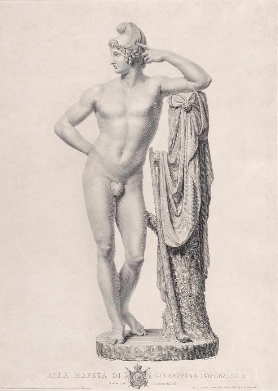 Paris lehnt an einem Baumstumpf, 1817 von Giovanni Battista Balestra