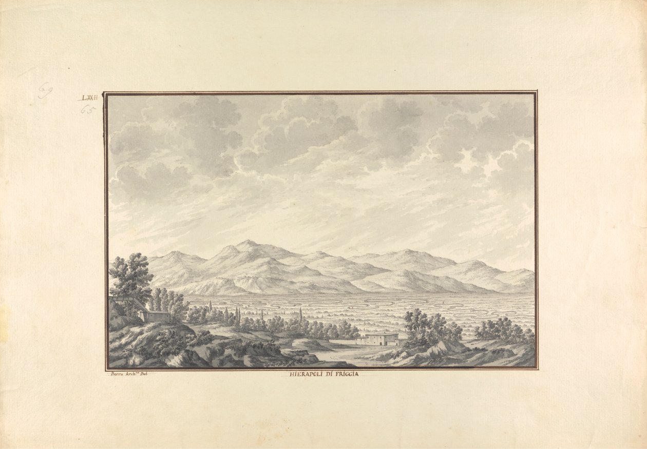 Blick auf das Tal von Hierapolis (heute Pamukkale) von Giovanni Battista Borra