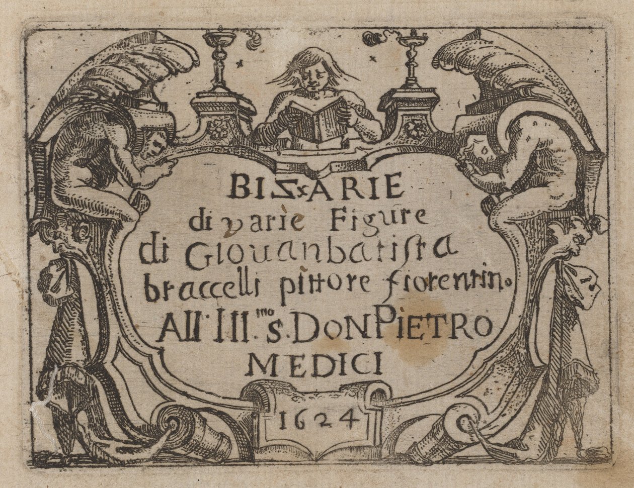 Titelseite für "Bizzarie di varie Figure" von Giovanni Battista Bracelli