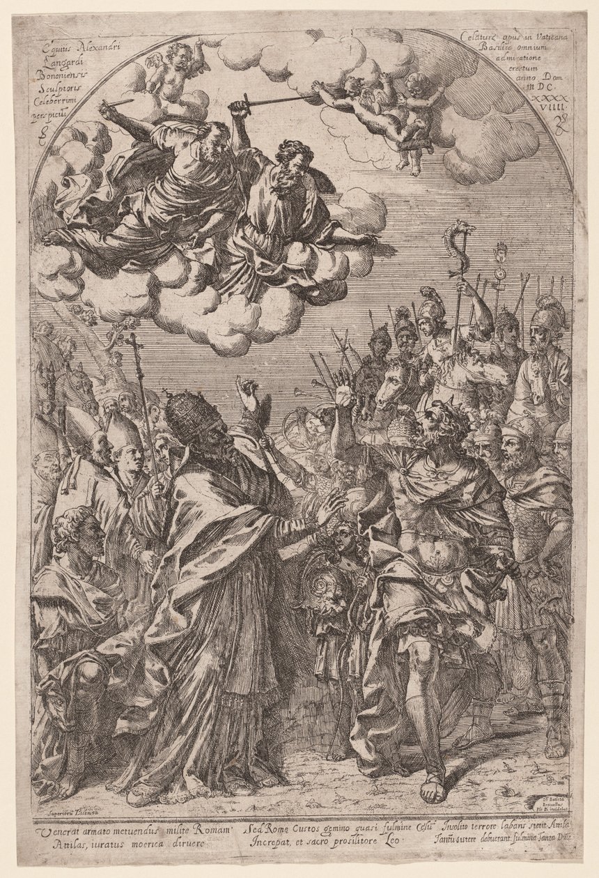 Attila vor den Toren Roms von Giovanni Battista Bracelli, after Alessandro Algardi