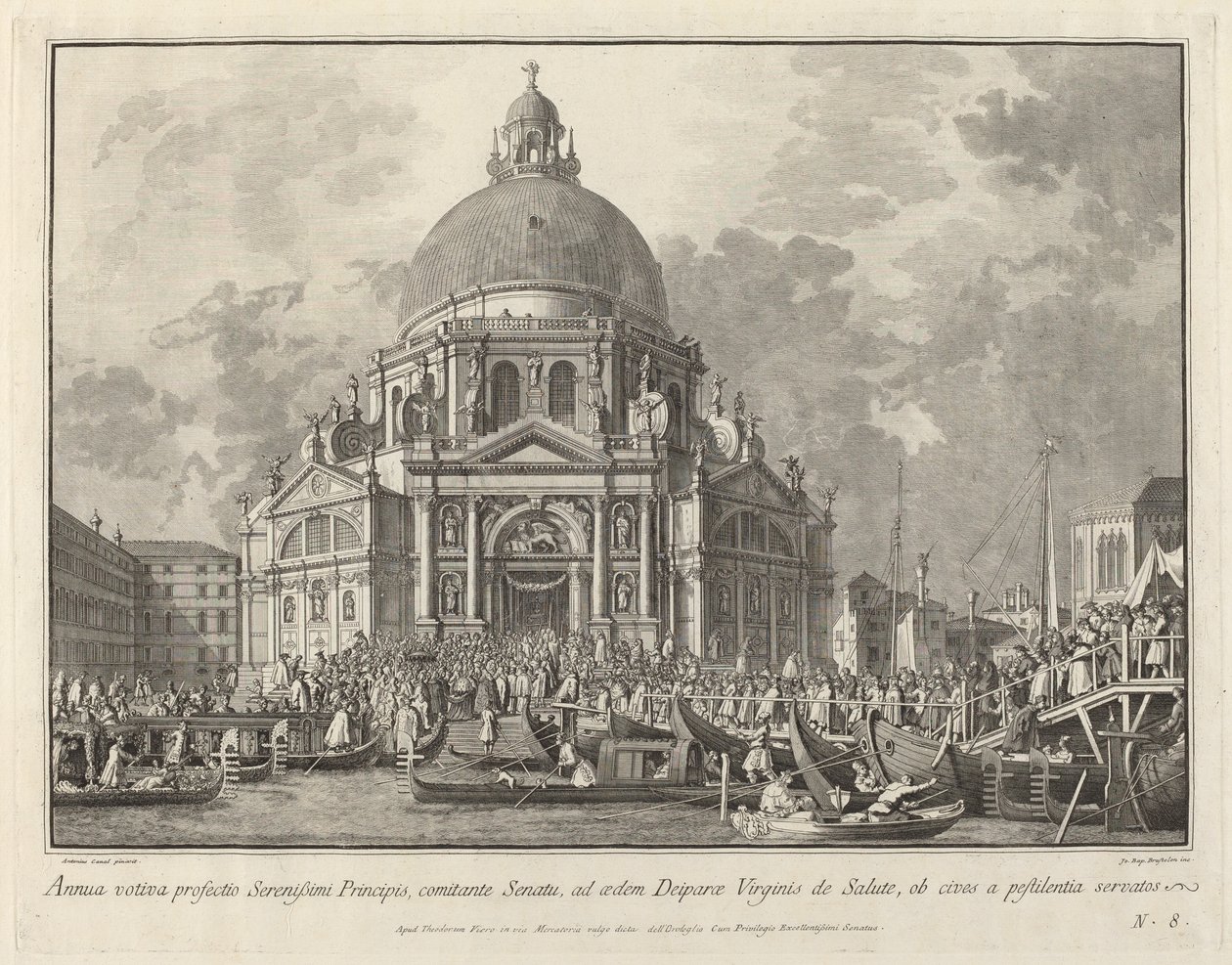 Jährlicher Besuch des Dogen in Santa Maria della Salute, 1763-1766 von Giovanni Battista Brostoloni