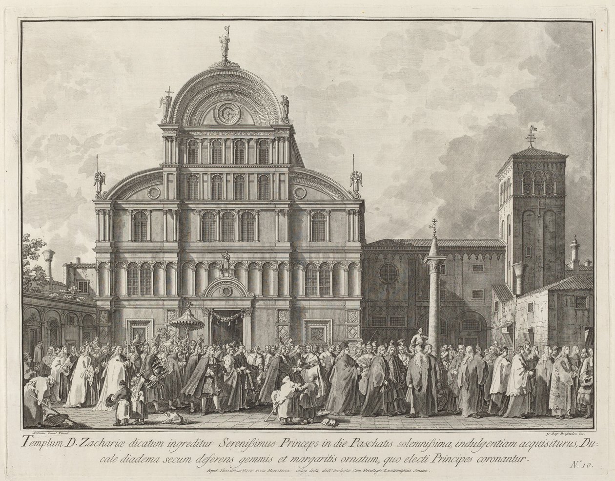 Besuch des Dogen in San Zaccaria am Ostersonntag, 1763-1766 von Giovanni Battista Brostoloni