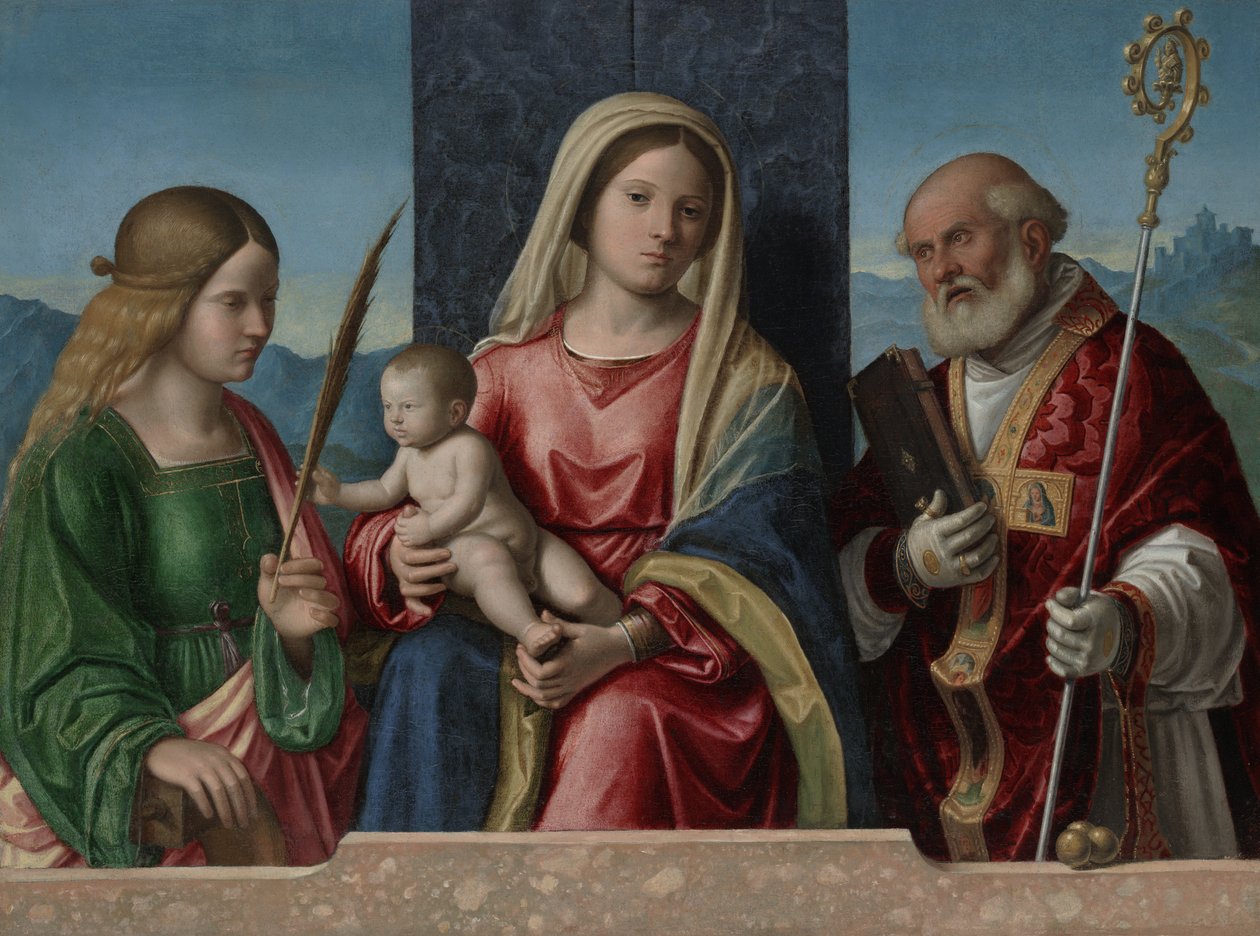 Jungfrau und Kind mit den Heiligen Katharina und Nikolaus, 1510-17 von Giovanni Battista Cima da Conegliano