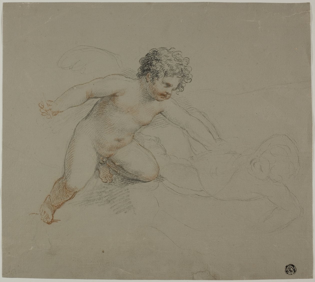 Zwei kämpfende Putti von Giovanni Battista Cipriani