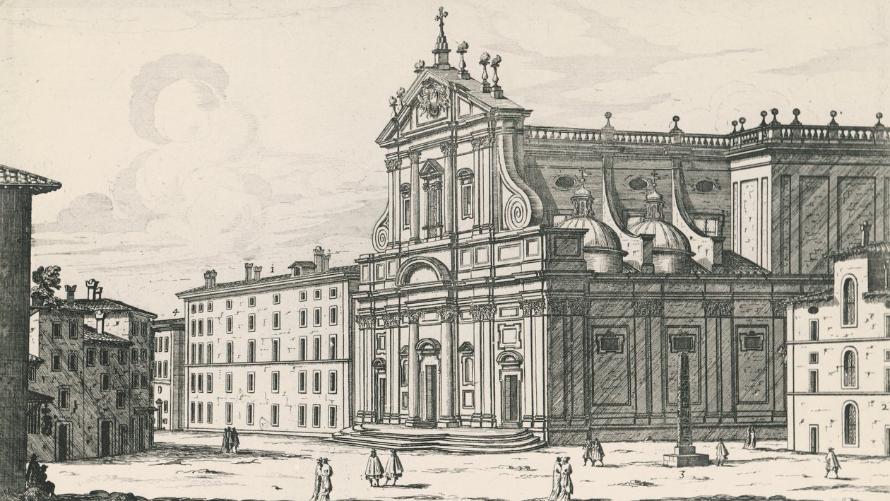 Kirche des Heiligen Ignatius von Loyola am Campus Martius, Rom, Gravur von Giovanni Battista Falda, Italien von Giovanni Battista Falda