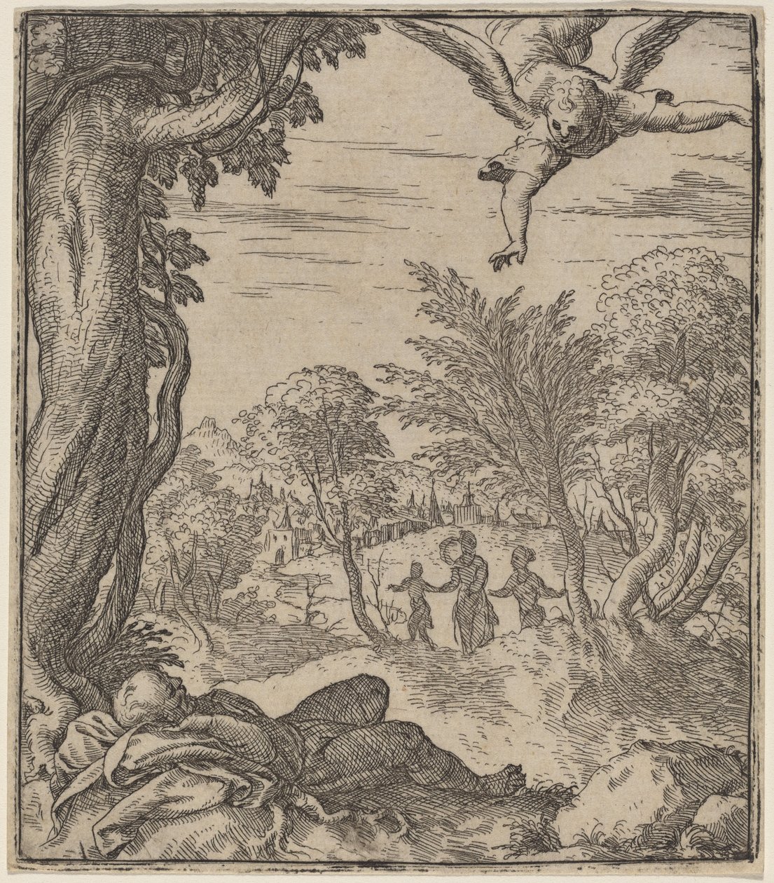 Der Engel erscheint Joseph von Giovanni Battista Fontana