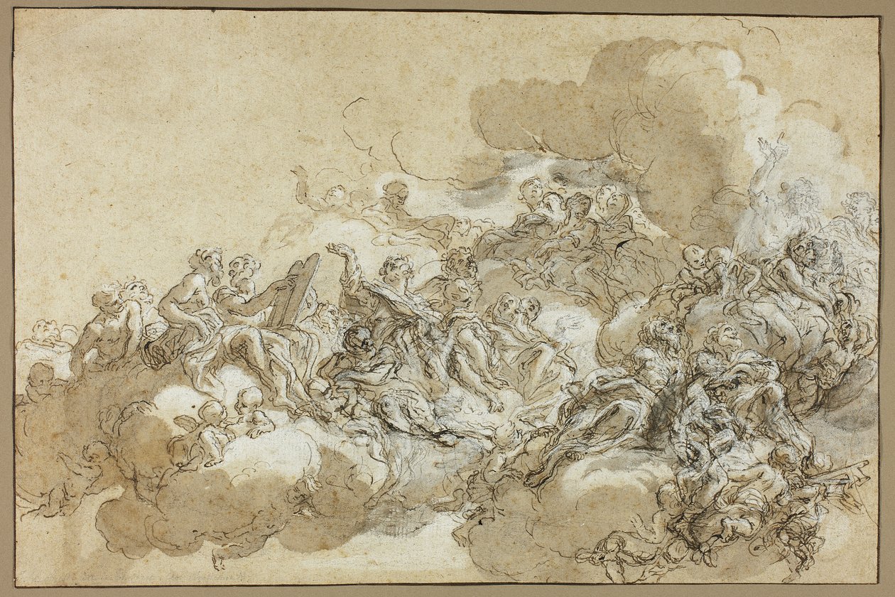 Detailstudie für die Himmelfahrt der Heiligen Agnes von Giovanni Battista Gaulli