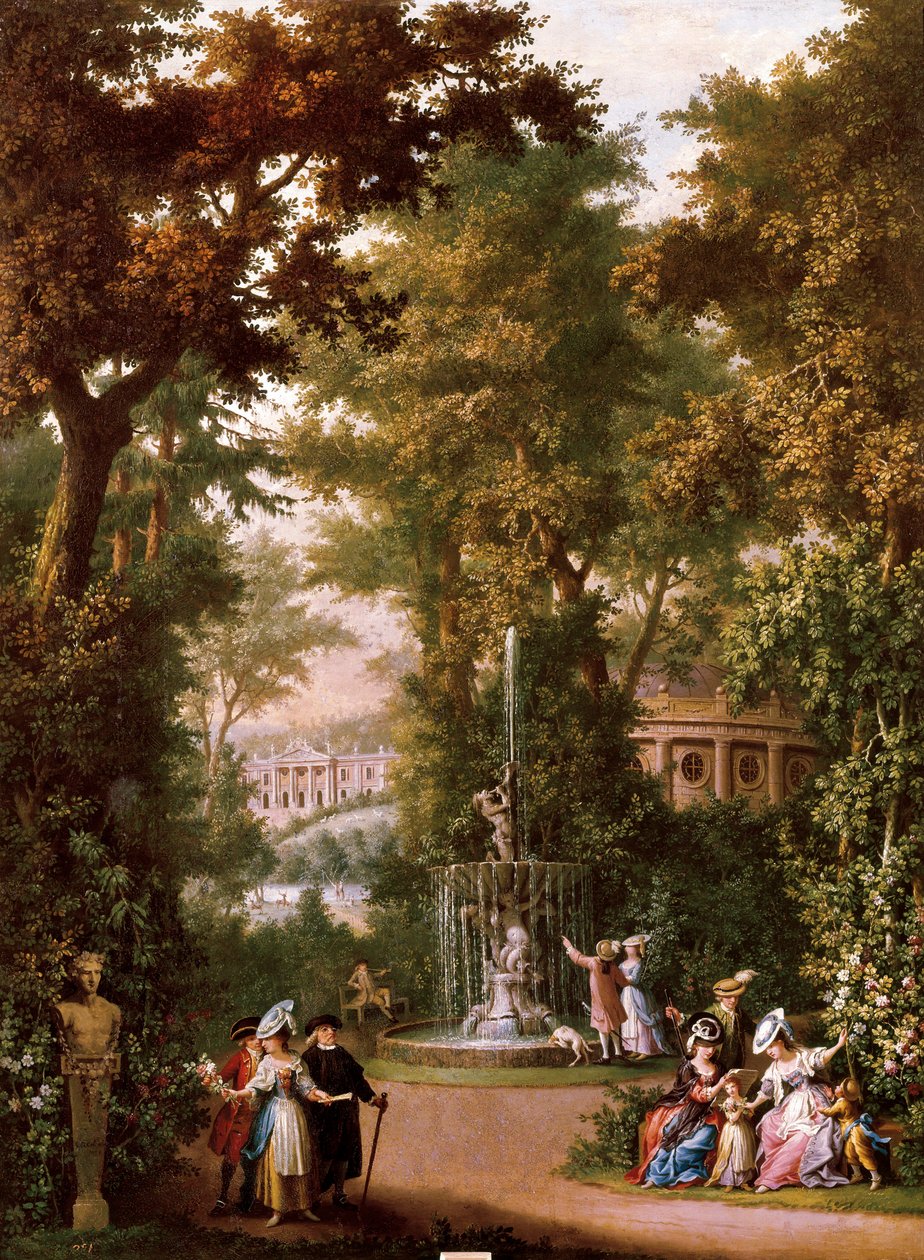 Gartenszenen, c. 1765 (Öl auf Leinwand) von Giovanni Battista Innocenzo Colombo
