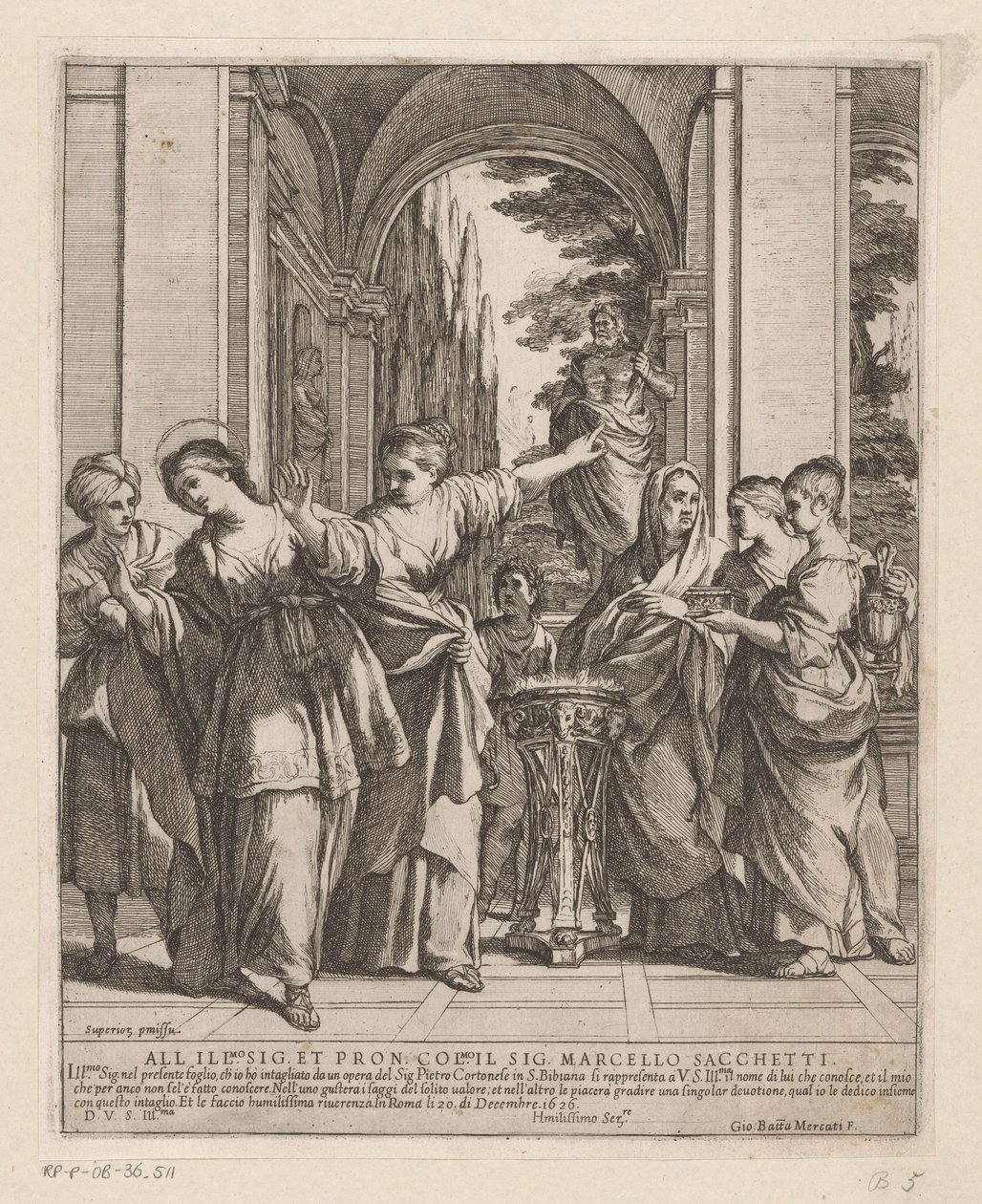Heilige Viviane weigert sich, den heidnischen Göttern zu opfern von Giovanni Battista Mercati