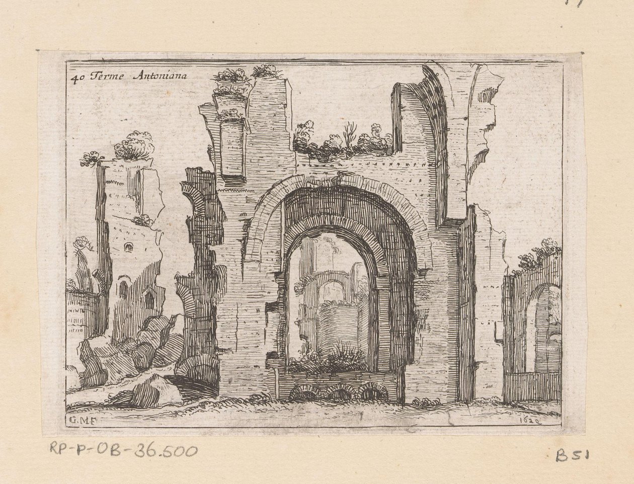 Reste der Caracalla-Thermen in Rom von Giovanni Battista Mercati
