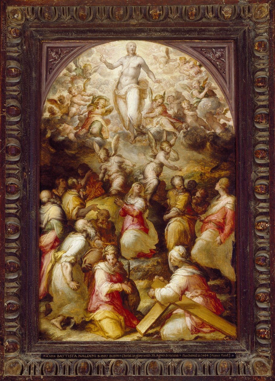 Christus in Herrlichkeit mit den Heiligen Agnes und Helena, 16. Jahrhundert von Giovanni Battista Naldini
