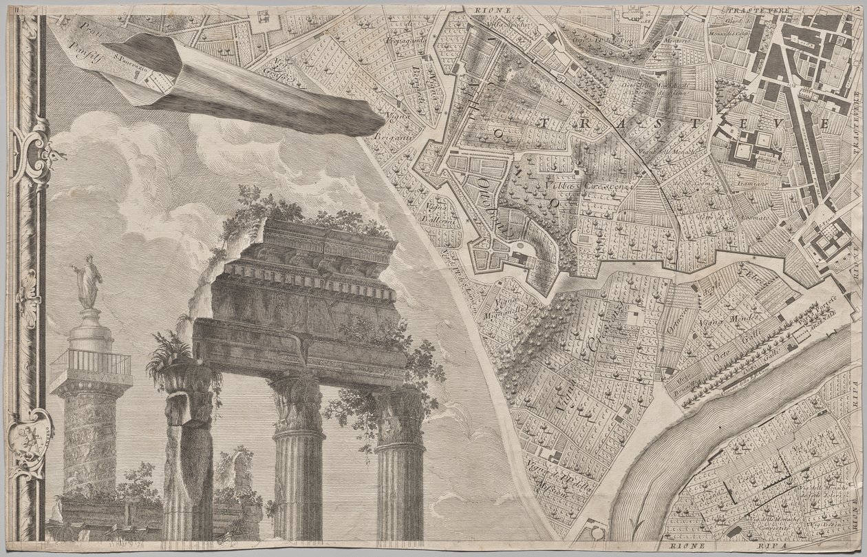 Neue Karte von Rom, herausgegeben von Giambattista Nolli im Jahr 1748, bekannt als La Pianta Grande di Roma von Giovanni Battista Nolli