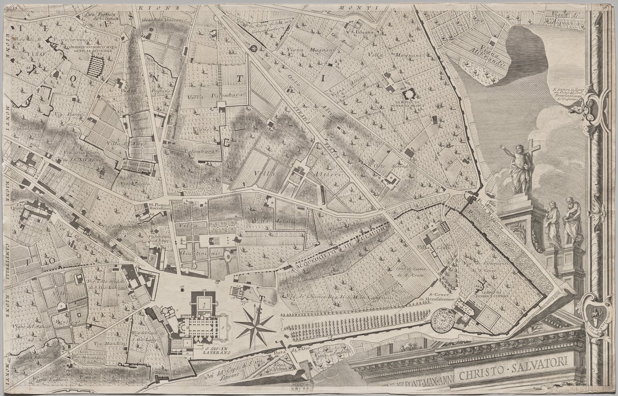 Neue Karte von Rom, herausgegeben von Giambattista Nolli im Jahr 1748, bekannt als La Pianta Grande di Roma von Giovanni Battista Nolli