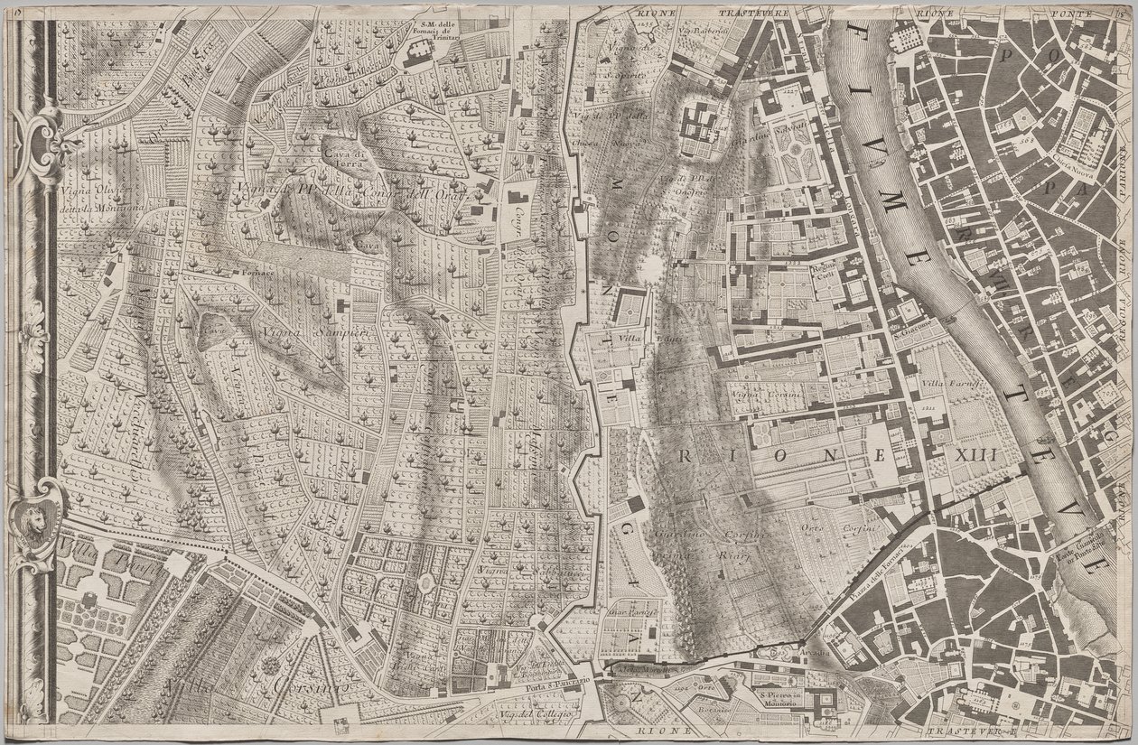 Neue Karte von Rom, herausgegeben von Giambattista Nolli im Jahr 1748, bekannt als La Pianta Grande di Roma von Giovanni Battista Nolli