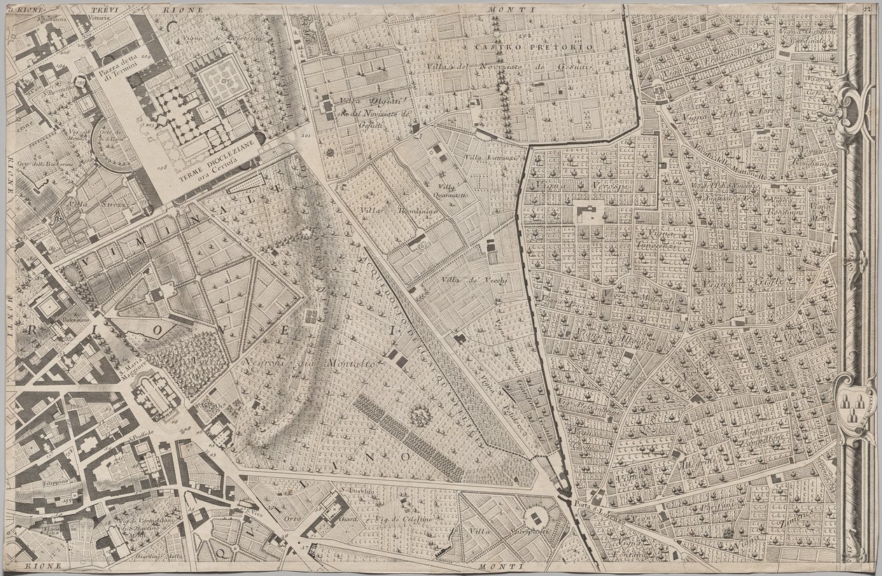Neue Karte von Rom, herausgegeben von Giambattista Nolli im Jahr 1748, bekannt als La Pianta Grande di Roma von Giovanni Battista Nolli