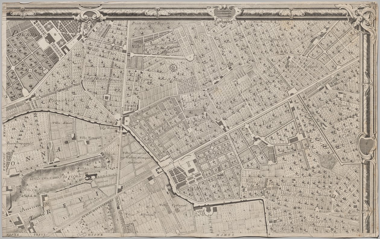 Neue Karte von Rom, herausgegeben von Giambattista Nolli im Jahr 1748, bekannt als La Pianta Grande di Roma von Giovanni Battista Nolli