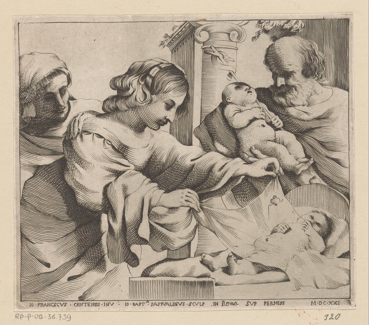 Heilige Familie mit Anna und dem jungen Johannes dem Täufer von Giovanni Battista Pasqualini