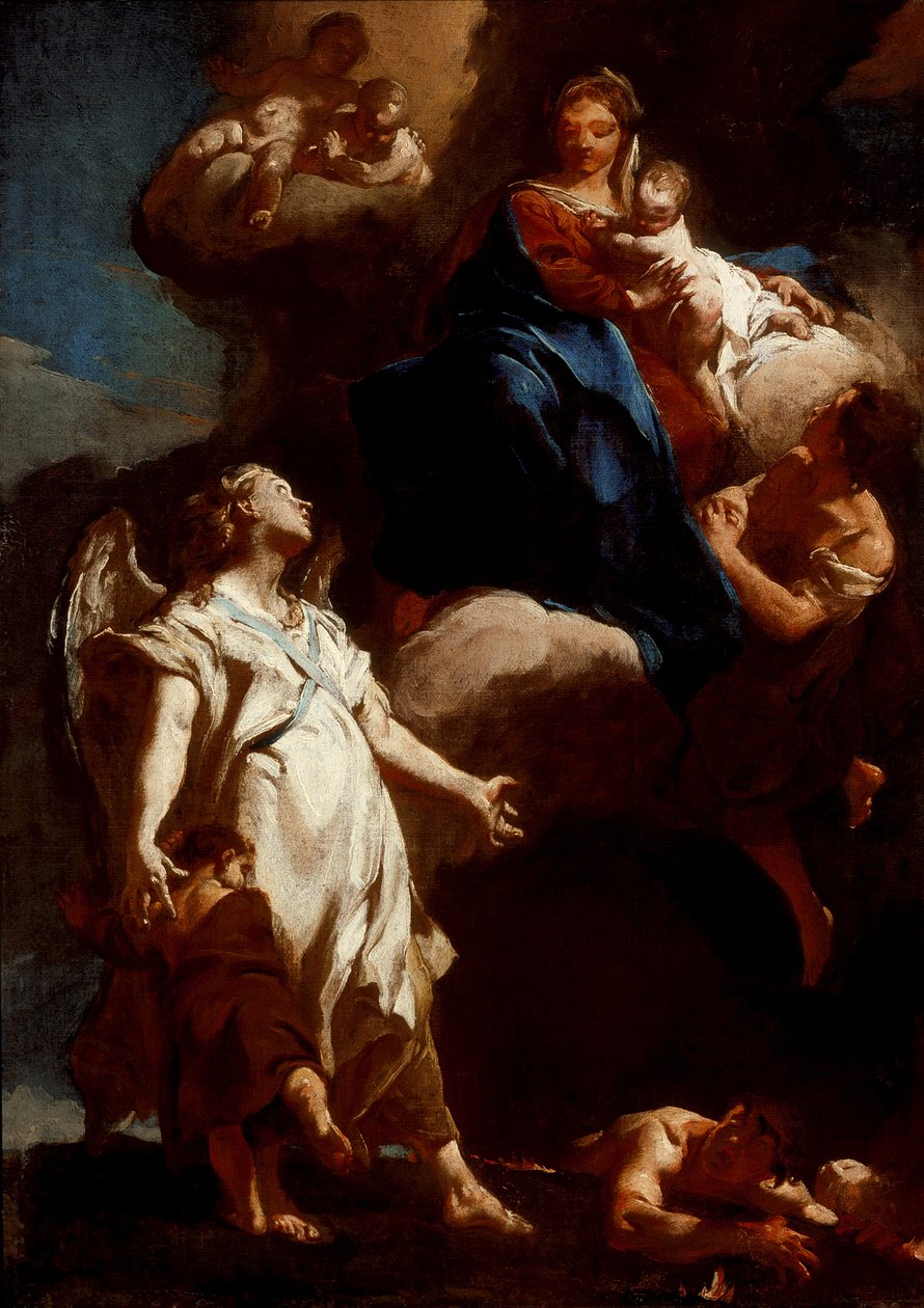 Die Jungfrau erscheint dem Schutzengel von Giovanni Battista Piazzetta
