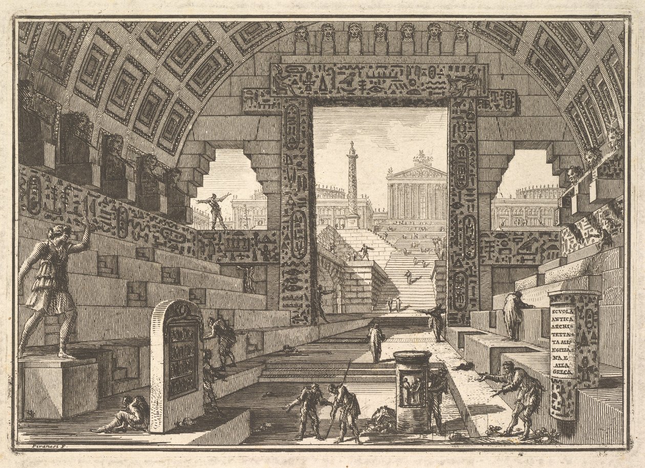 Antike Schule, nach ägyptischer und griechischer Art erbaut von Giovanni Battista Piranesi
