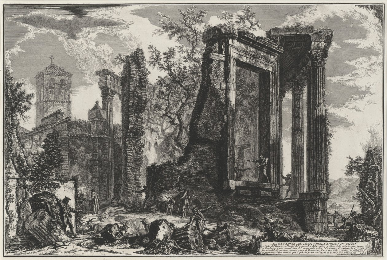 Andere Ansicht des Tempio della Sibilla in Tivoli (aus: Vedute di Roma) von Giovanni Battista Piranesi