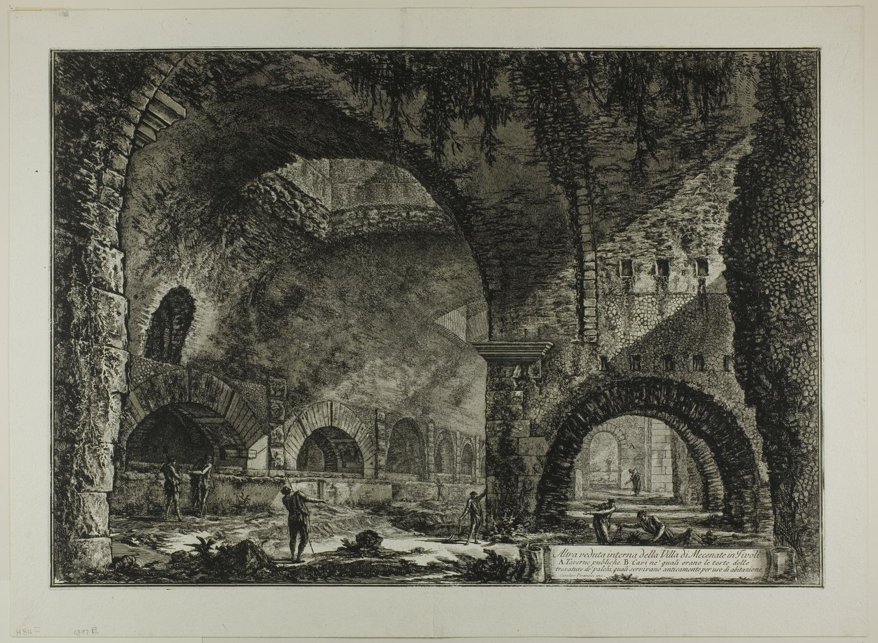 Eine weitere Innenansicht der Villa des Maecenas, Tivoli, aus Ansichten von Rom von Giovanni Battista Piranesi
