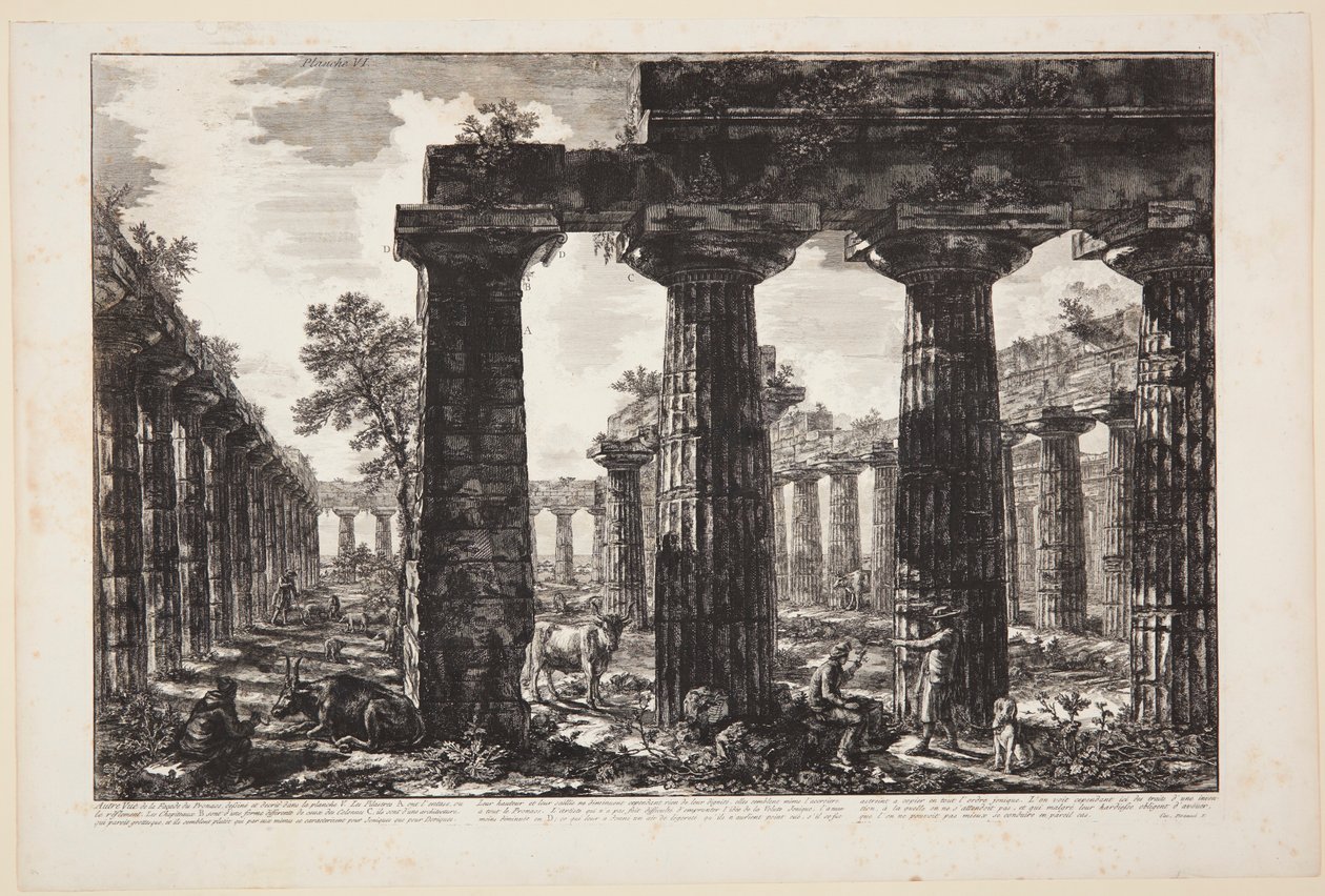 Eine weitere Ansicht der Fassade des Pronaos, gezeichnet und beschrieben auf Tafel V [...] von Giovanni Battista Piranesi