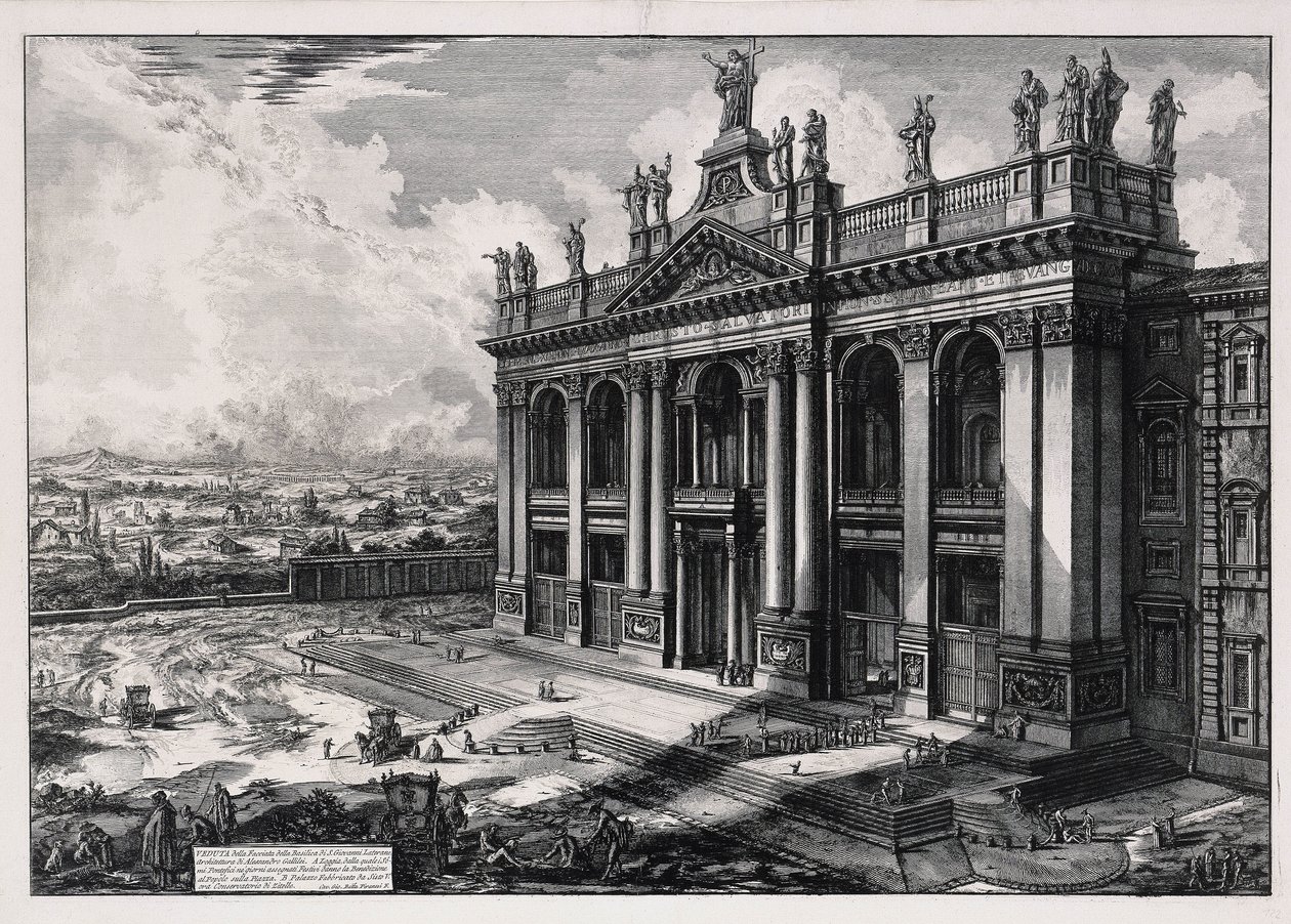 Ansicht der Fassade der Basilica San Giovanni in Laterno (aus: Vedute di Roma) von Giovanni Battista Piranesi