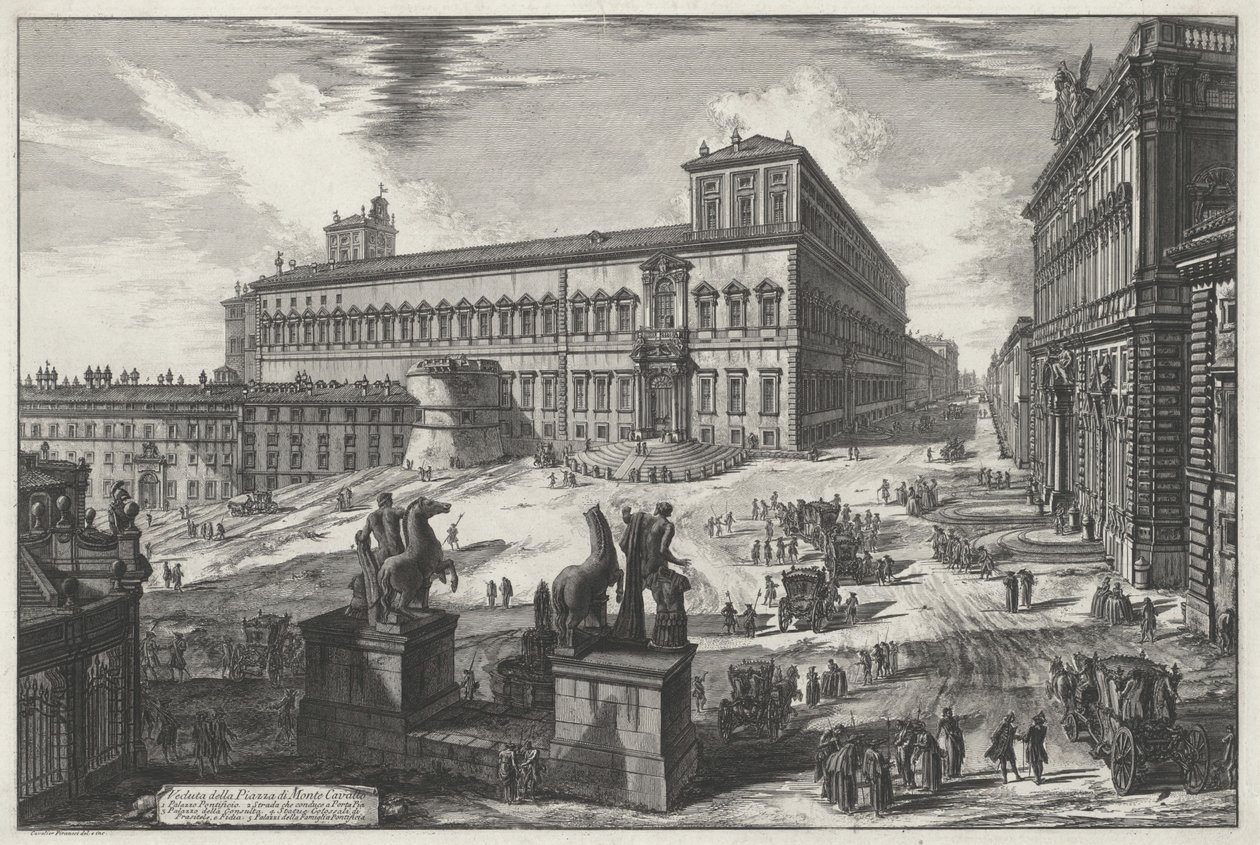 Ansicht der Piazza di Monte Cavallo (aus: Vedute di Roma) von Giovanni Battista Piranesi