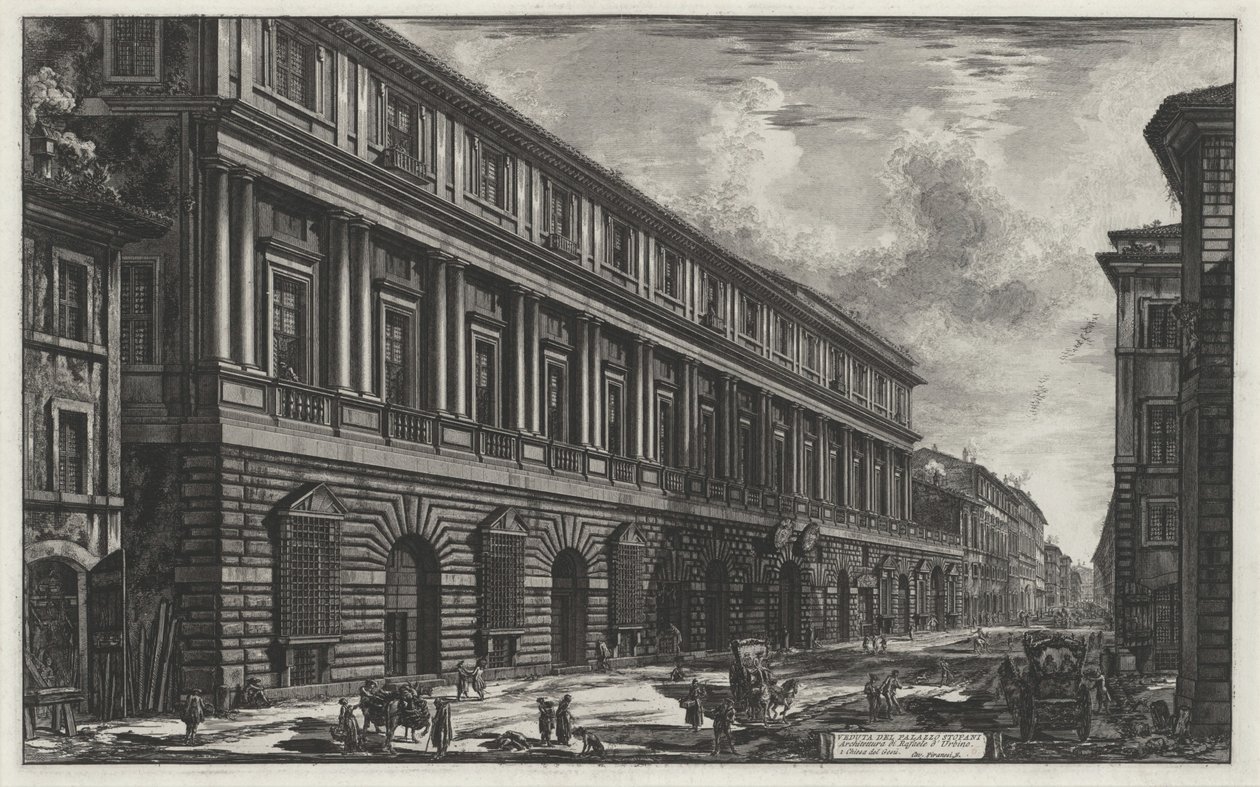 Ansicht des Palazzo Stopani (aus: Vedute di Roma) von Giovanni Battista Piranesi