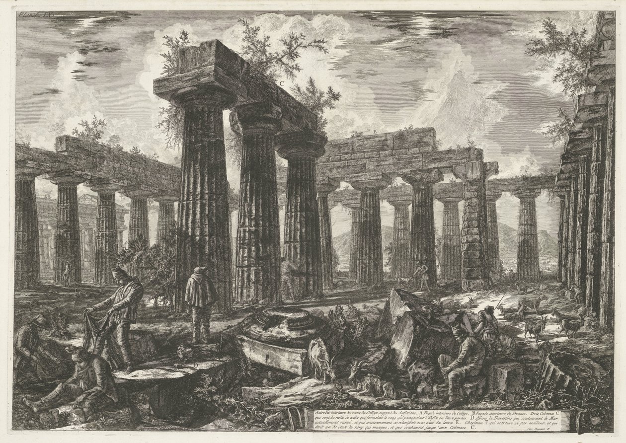 Basilika von Paestum in Paestum von Giovanni Battista Piranesi