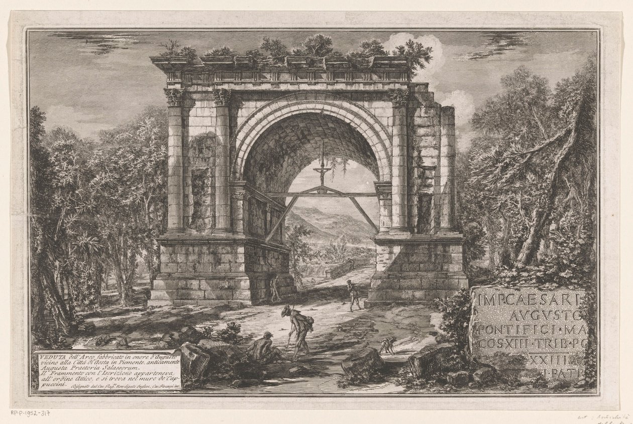 Bogen des Augustus in Aosta von Giovanni Battista Piranesi
