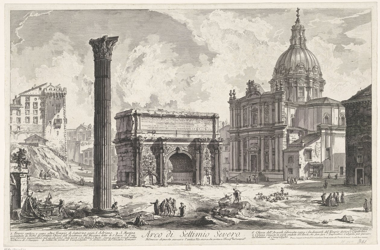 Bogen des Septimius Severus auf dem Forum Romanum von Giovanni Battista Piranesi