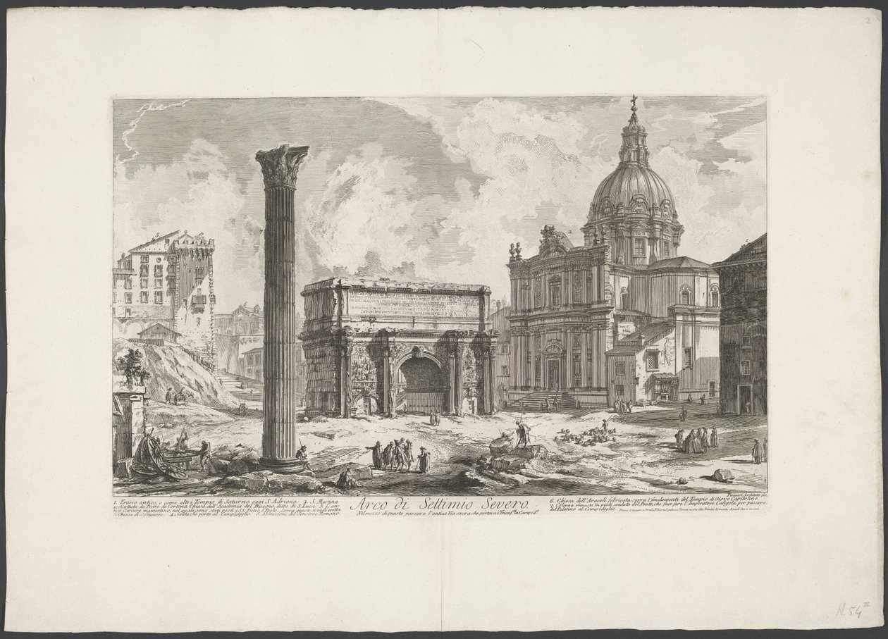 Bogen des Septimius Severus auf dem Forum Romanum (Ansichten von Rom) von Giovanni Battista Piranesi