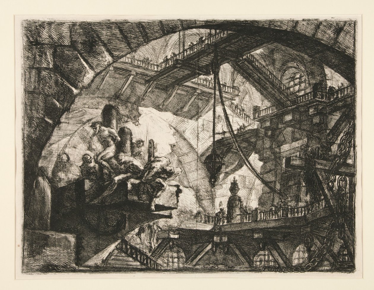 Carceri, X: Gefangene auf einer vorspringenden Plattform von Giovanni Battista Piranesi