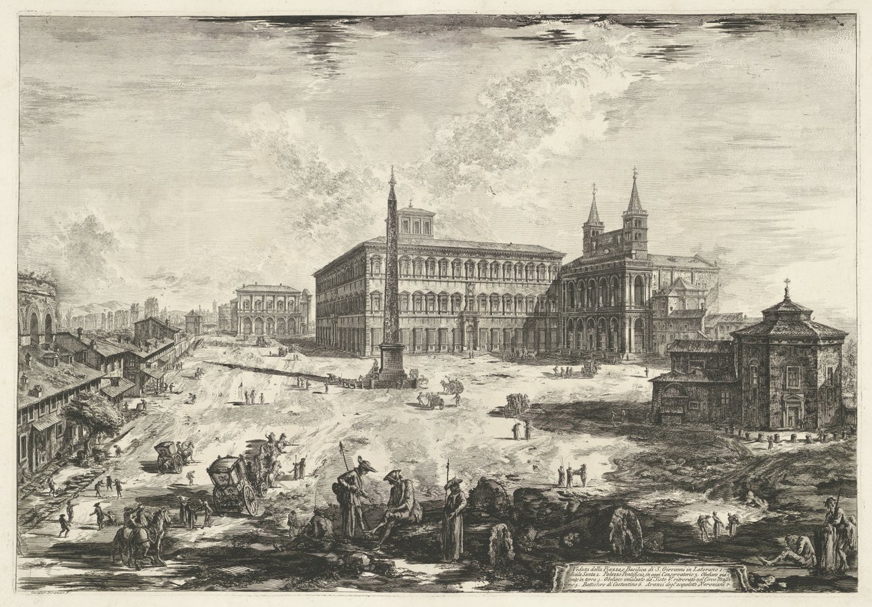 Ansicht des Laterans in Rom mit der Basilika St. Johann im Lateran von Giovanni Battista Piranesi