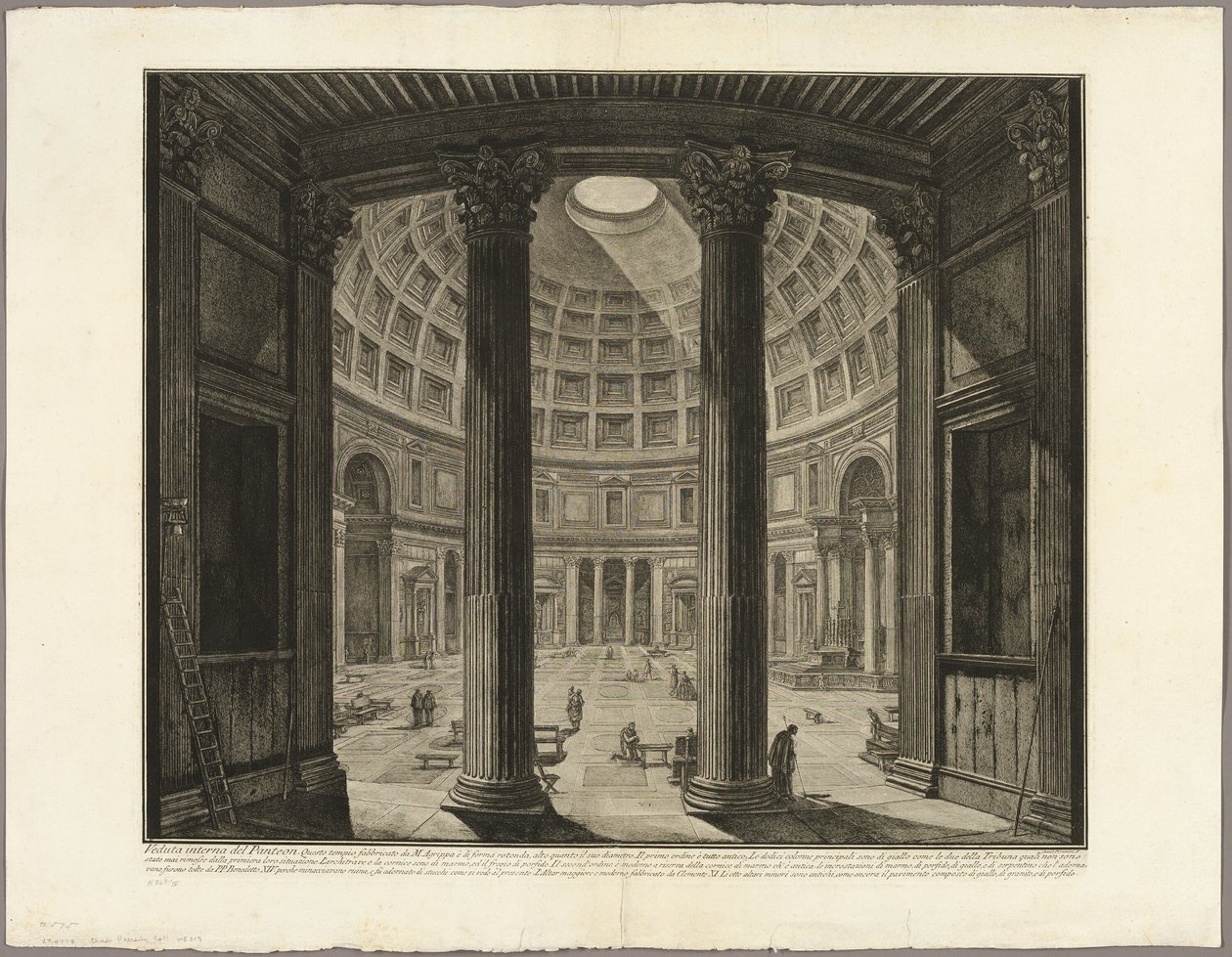 Innenansicht des Pantheon, aus Ansichten von Rom von Giovanni Battista Piranesi