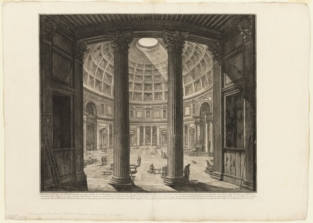 Innenansicht des Pantheons, aus Ansichten von Rom von Giovanni Battista Piranesi