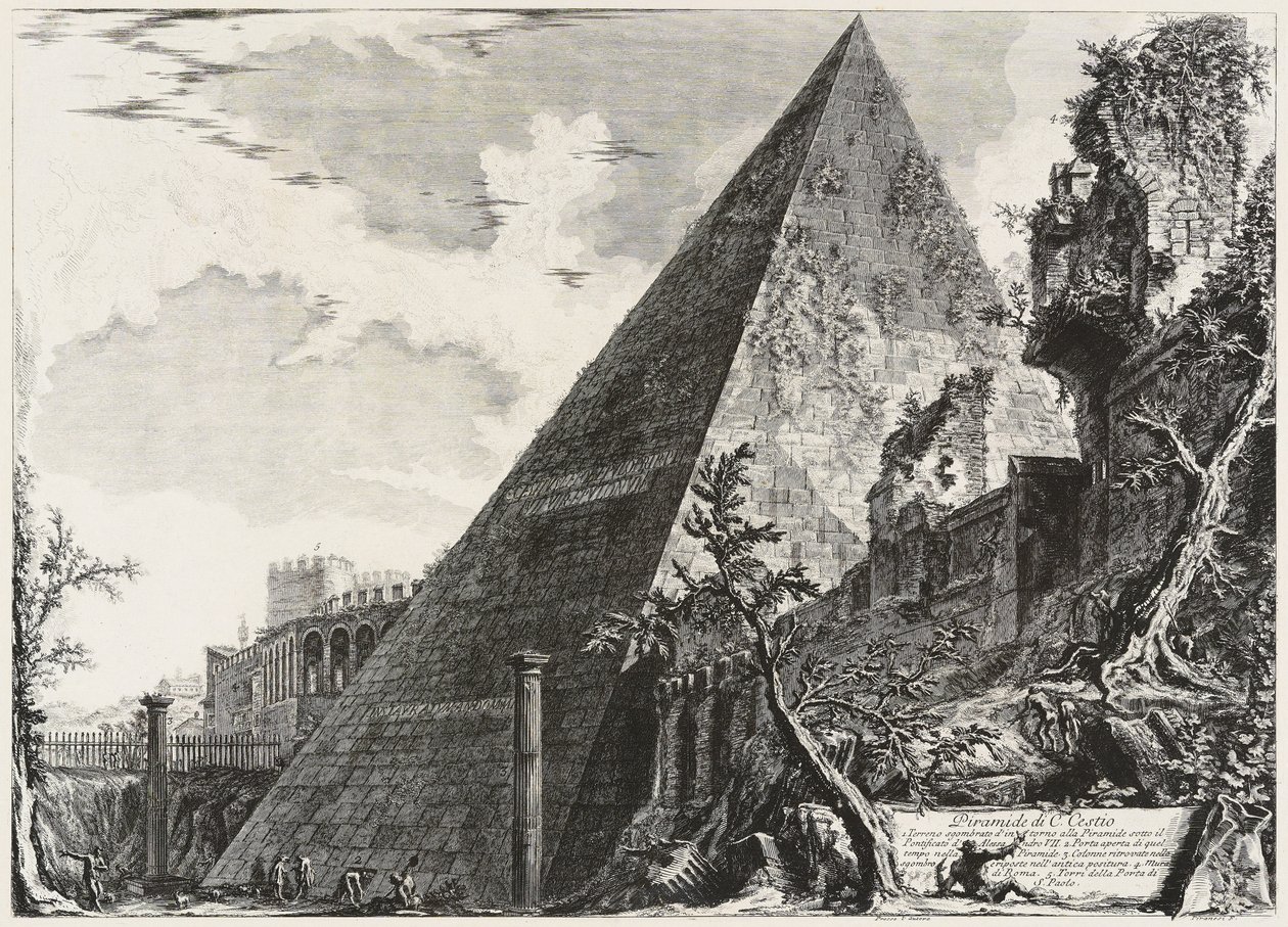Pyramide des Caius Cestius von Giovanni Battista Piranesi