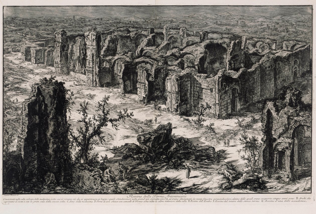Ruinen der Caracalla-Thermen (aus: Vedute di Roma) von Giovanni Battista Piranesi