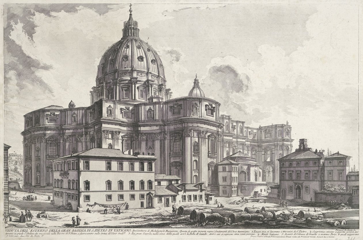 Petersdom vom Piazza della Sagrestia von Giovanni Battista Piranesi