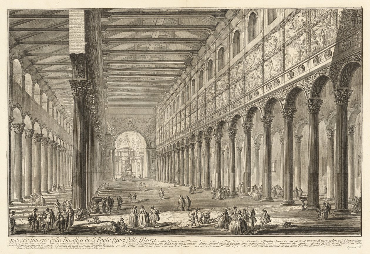 Innenschnitt der Basilika Sankt Paul vor den Mauern von Giovanni Battista Piranesi